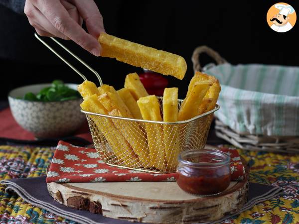 Polenta frita na Air Fryer. crocante, saudável e sem glúten - Preparação Passo 7