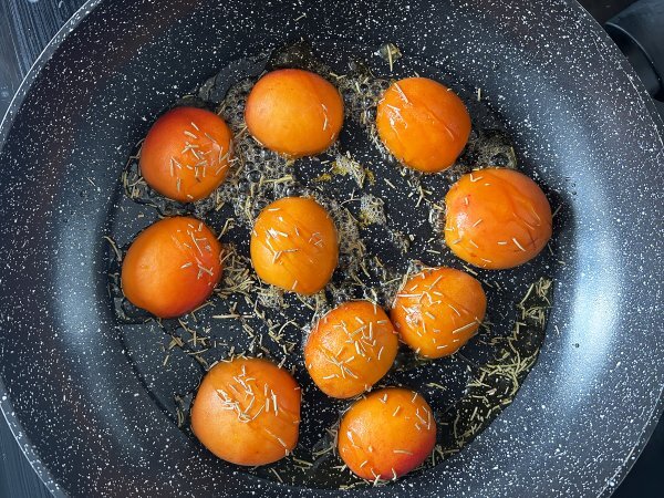 Torrada com damascos assados, rúcula e burrata - Preparação Passo 3