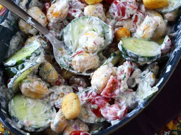 Salada de nhoque crocante: leve, moderna e cheia de sabor em uma só receita - Preparação Passo 8