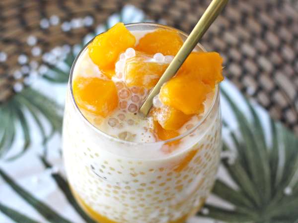 Sagu de manga com leite condensado: cremoso, tropical e irresistível - Preparação Passo 13