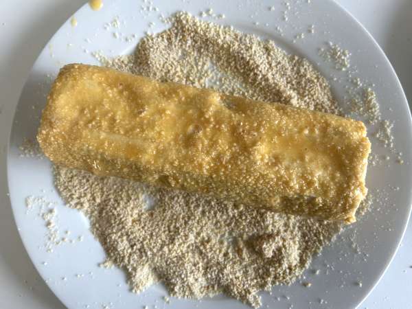 Tronco de queijo de cabra empanado na Air Fryer: crocante por fora, derretendo por dentro! - Preparação Passo 5