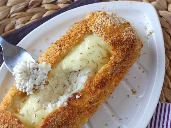 Tronco de queijo de cabra empanado na Air Fryer: crocante por fora, derretendo por dentro! - Preparação Passo 7