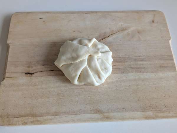 Pão recheado de carne e queijo na Air Fryer (com massa de pizza) - Preparação Passo 6