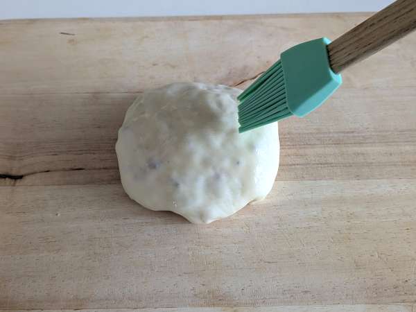 Pão recheado de carne e queijo na Air Fryer (com massa de pizza) - Preparação Passo 7