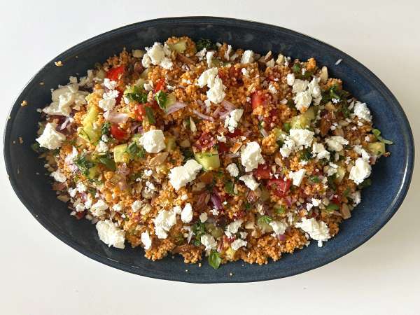 Tabule hidratado no gaspacho, sem cozimento - Preparação Passo 6
