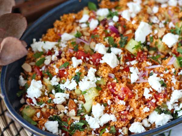 Tabule hidratado no gaspacho, sem cozimento - Preparação Passo 7