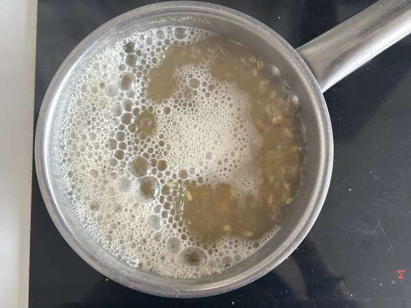 Salada de trigo em grãos com atum e mussarela - Preparação Passo 4
