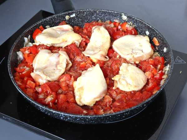 Arroz de tomate e frango - Preparação Passo 6