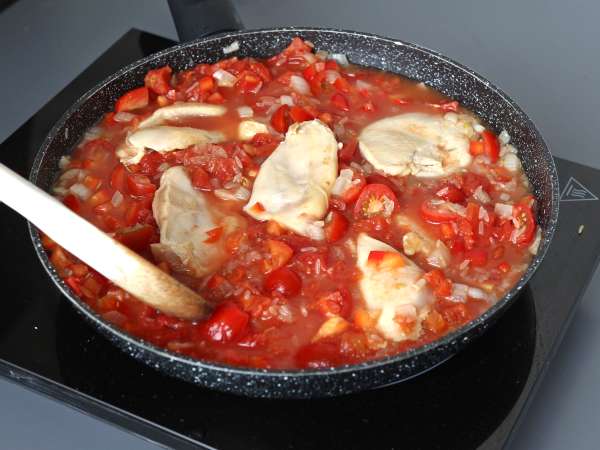 Arroz de tomate e frango - Preparação Passo 8