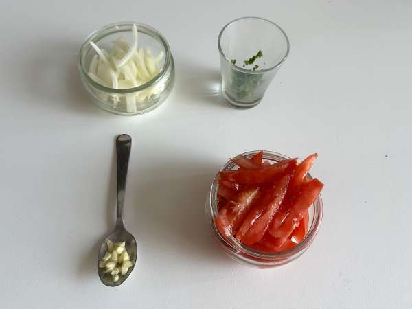 Escabeche de sardinha em lata - Preparação Passo 1