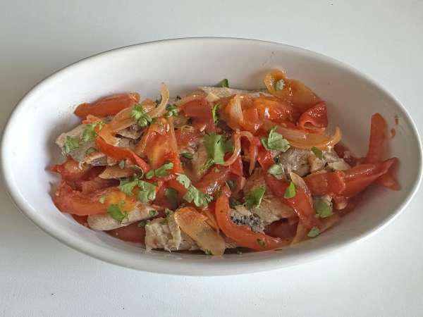Escabeche de sardinha em lata - Preparação Passo 6