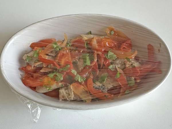 Escabeche de sardinha em lata - Preparação Passo 7