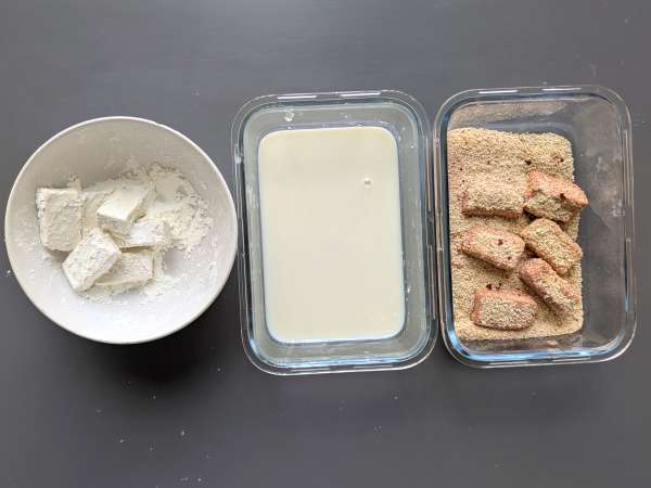Nuggets de tofu na Air Fryer - Preparação Passo 6