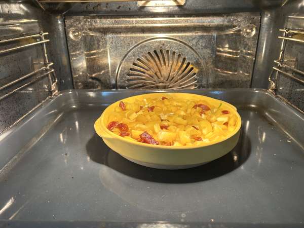 Macarrão orzo com pimento, chouriço e espinafre, tudo em uma única travessa - Preparação Passo 5