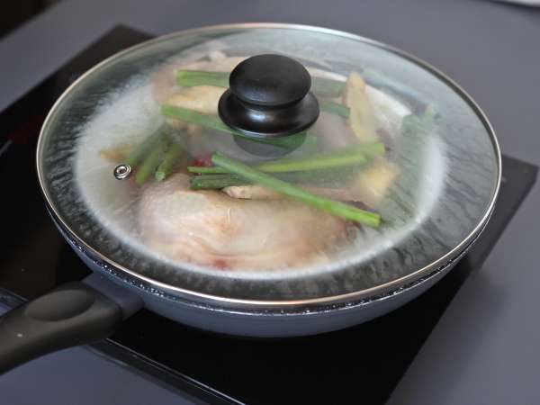 Frango chinês cozido no vapor com gengibre - Preparação Passo 3