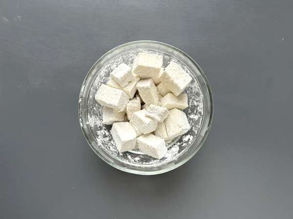 Tofu à General Tao (crocante e com molho agridoce) - Preparação Passo 2