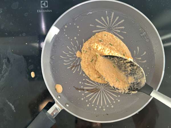 Panquecas salgadas com lentilha vermelha: receita fácil e rica em proteínas - Preparação Passo 7