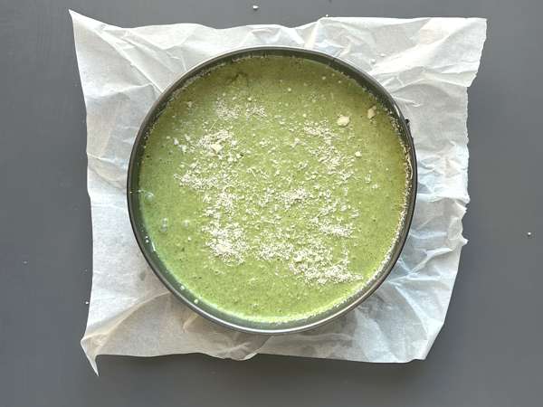 Quiche sem massa com espinafre e queijo - Preparação Passo 5
