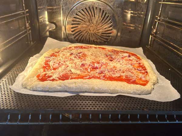 Pizza com queijo cottage - Preparação Passo 6