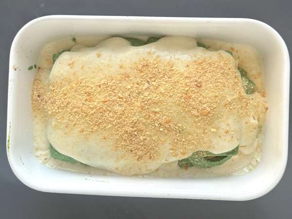 Lasanha vegetariana com espinafre e tofu na Air Fryer - Preparação Passo 8