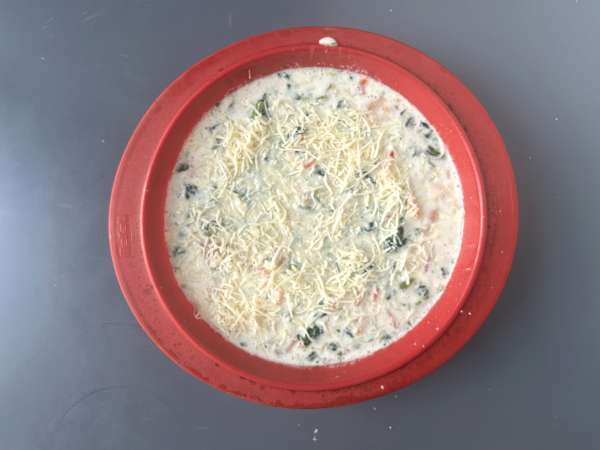 Quiche sem massa com salmão, espinafre e queijo cottage (rica em proteínas) - Preparação Passo 7