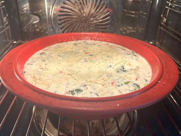 Quiche sem massa com salmão, espinafre e queijo cottage (rica em proteínas) - Preparação Passo 8