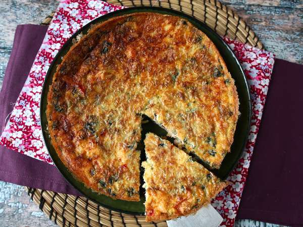 Quiche sem massa com salmão, espinafre e queijo cottage (rica em proteínas) - Preparação Passo 9