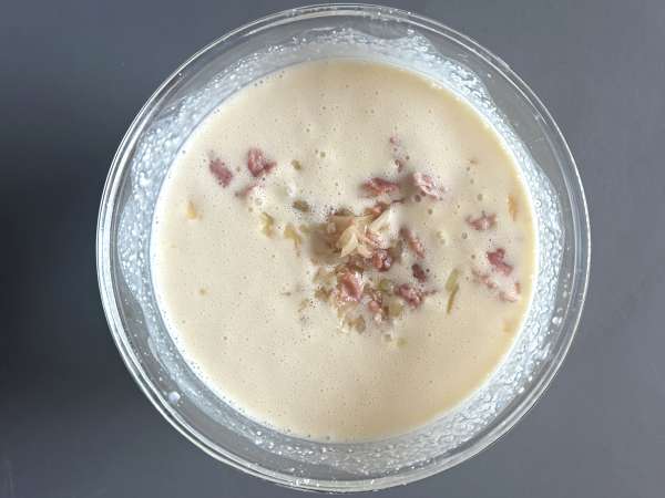Quiche sem massa com brócolis, pancetta e queijo cottage - Preparação Passo 4