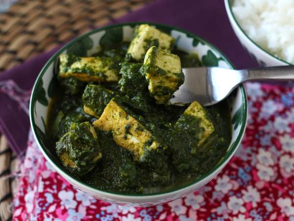 Palak tofu: caril indiano com espinafre e tofu - Preparação Passo 11