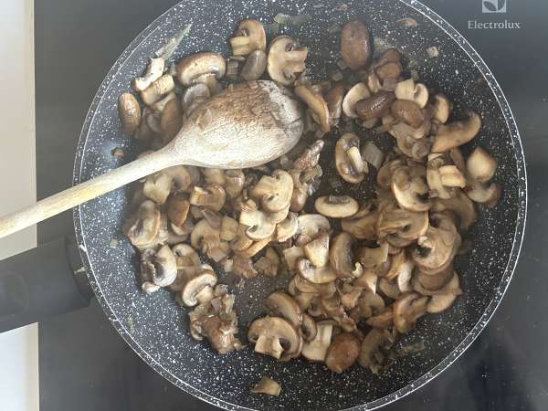 Quiche vegetariano de cogumelos e abóbora - Preparação Passo 3