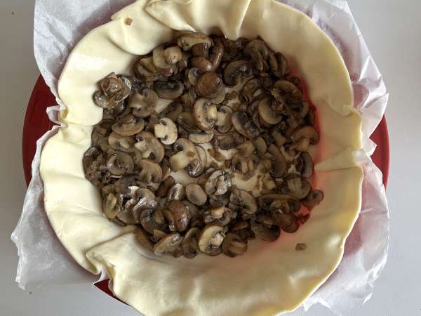 Quiche vegetariano de cogumelos e abóbora - Preparação Passo 6