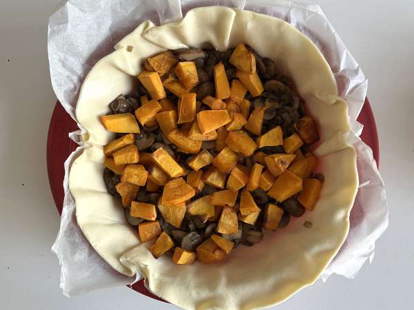 Quiche vegetariano de cogumelos e abóbora - Preparação Passo 7
