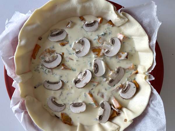 Quiche vegetariano de cogumelos e abóbora - Preparação Passo 8