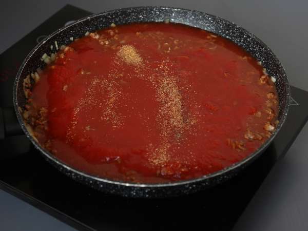 Lasanha de frigideira com carne moída - Preparação Passo 3