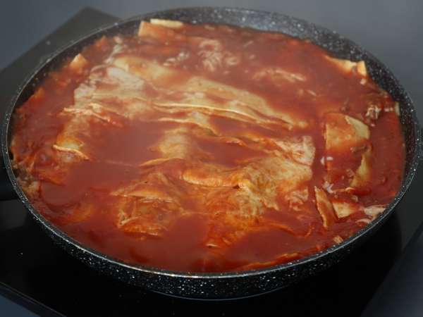 Lasanha de frigideira com carne moída - Preparação Passo 7
