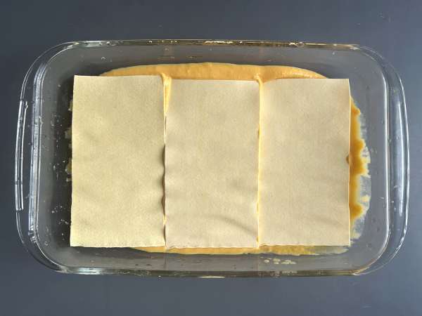 Lasanha de abóbora butternut, espinafre e ricota - Preparação Passo 5