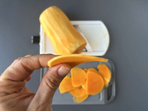 Gratinado de abóbora manteiga (butternut) na Air Fryer - Preparação Passo 3