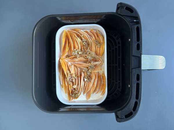 Gratinado de abóbora manteiga (butternut) na Air Fryer - Preparação Passo 7