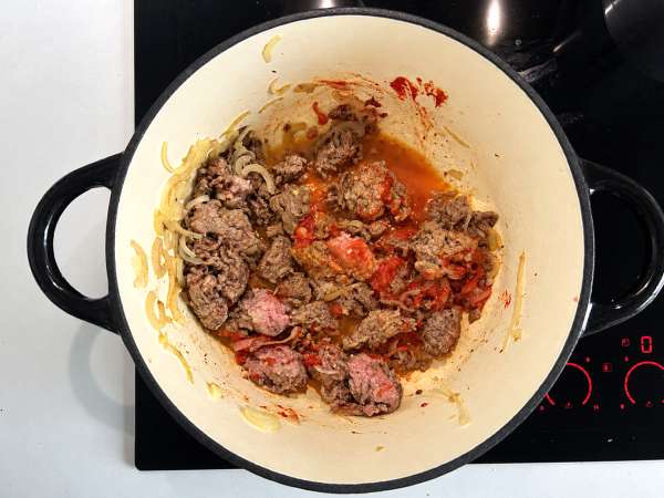 Abóbora com carne moída em uma panela só: cremosa e fácil de fazer - Preparação Passo 3