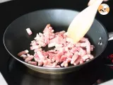 Passo 1 - Repolho refogado com bacon