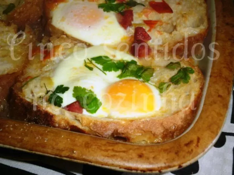 Açorda de tomate no forno com ovos e chouriço, foto 6
