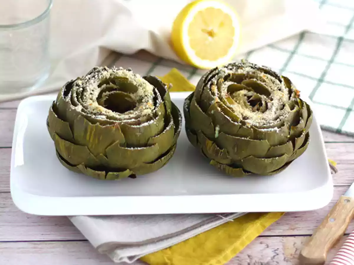 Alcachofras assadas no forno