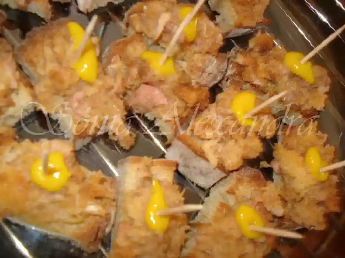 ALHEIRA GRATINADA EM PEDAÇOS DE PÃO DE MILHO COM PINGO DE MOSTARDA... - foto 6