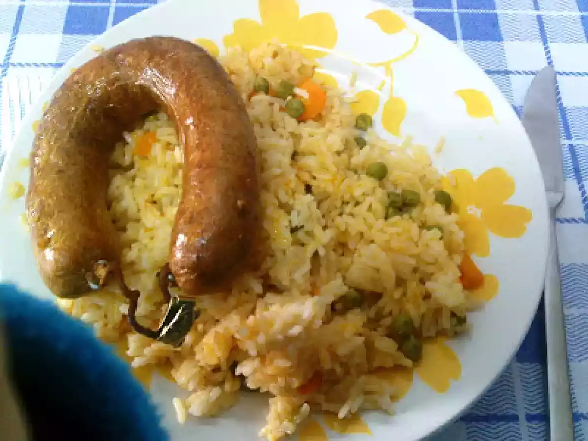 ALHEIRA NA ACTIFRY COM ARROZ DE CENOURA E ERVILHAS NA FUSSION COOK