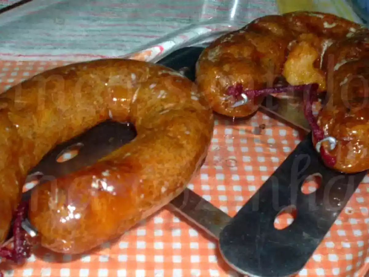 Alheiras de bacalhau no forno com arroz de bróculos