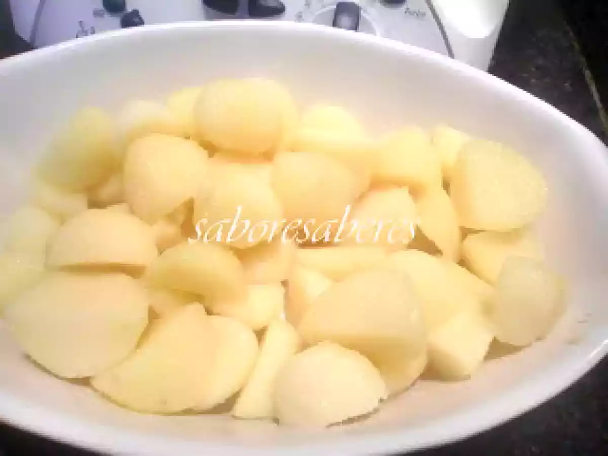 Argolas de Lulas guisadas com Batatas ao vapor - foto 5