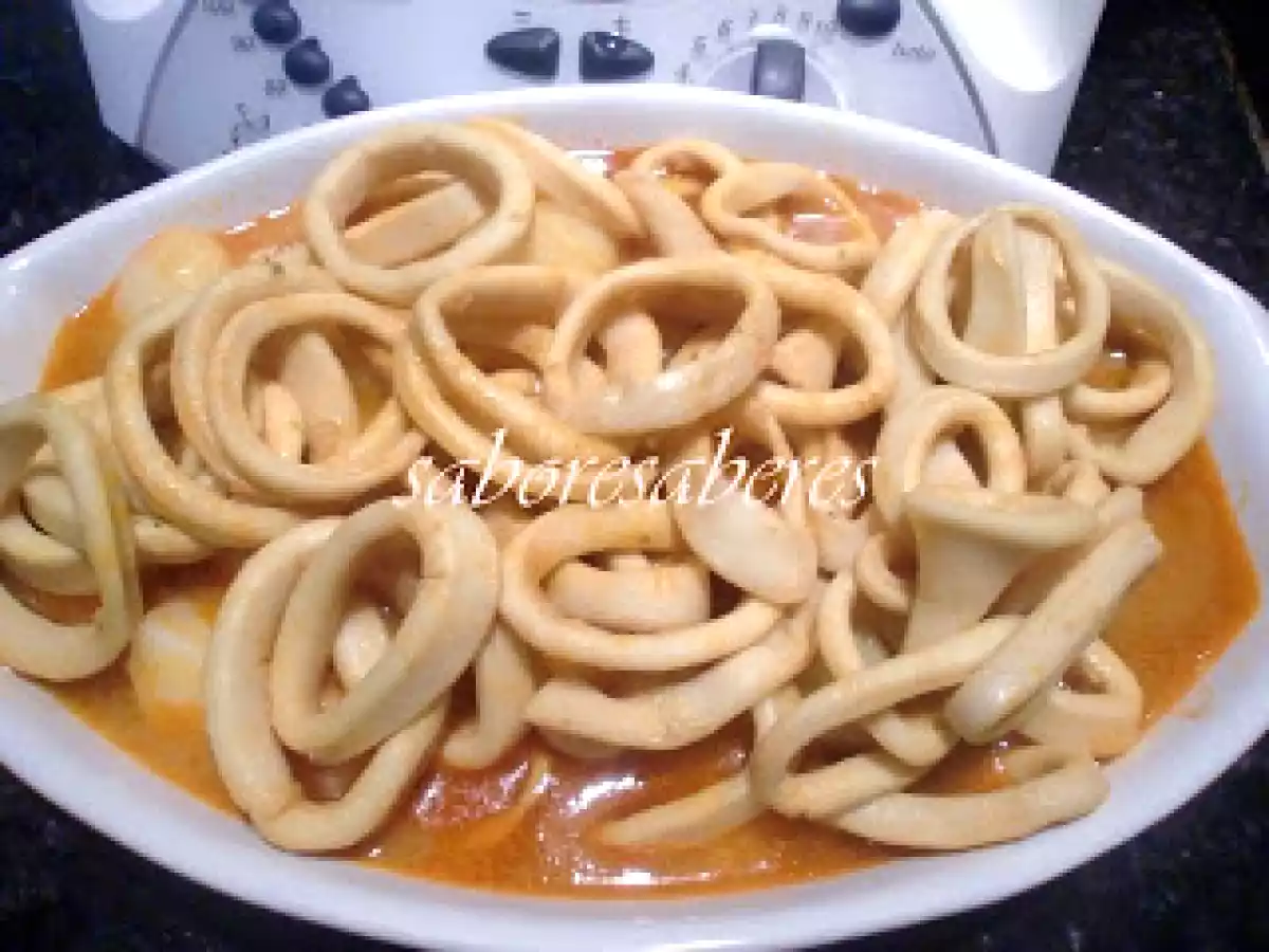 Argolas de Lulas guisadas com Batatas ao vapor - foto 6