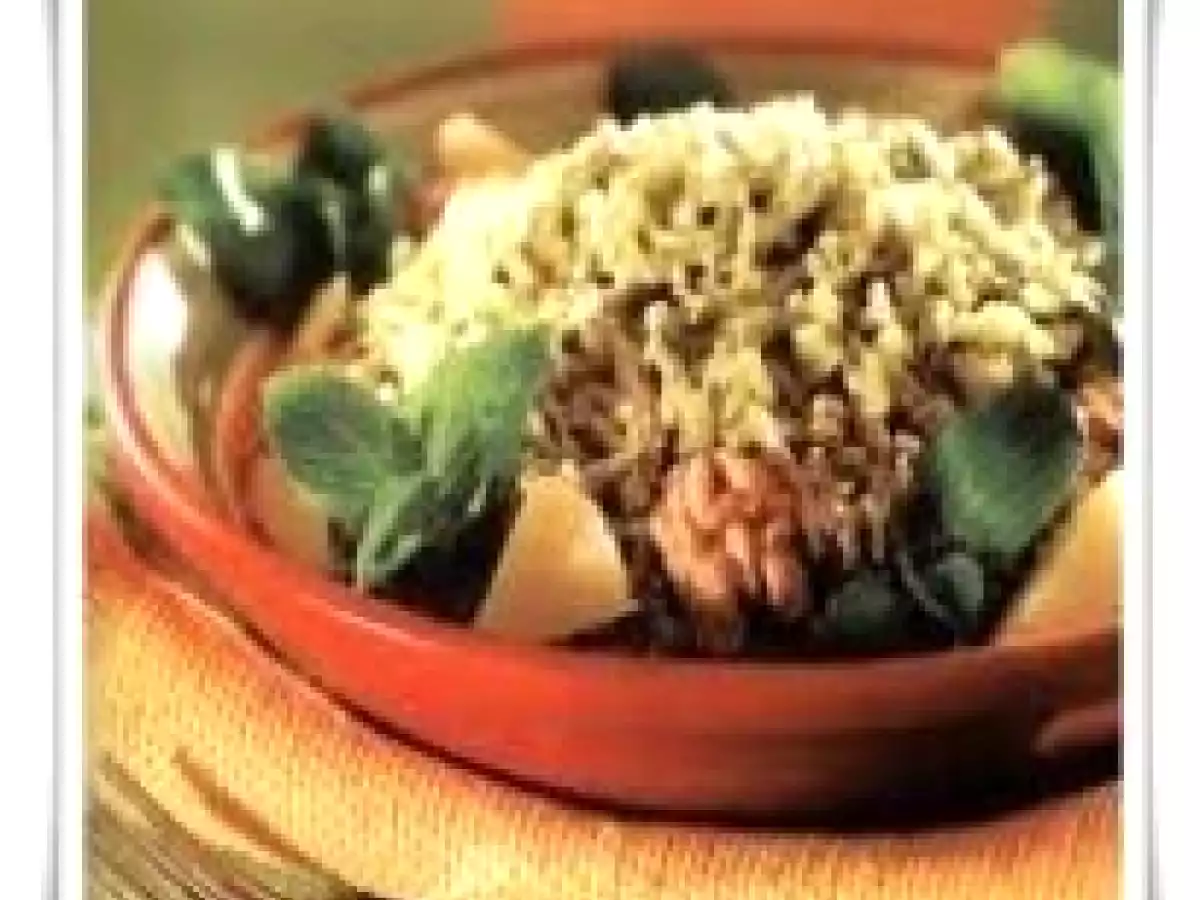 Arroz ao pesto com nata