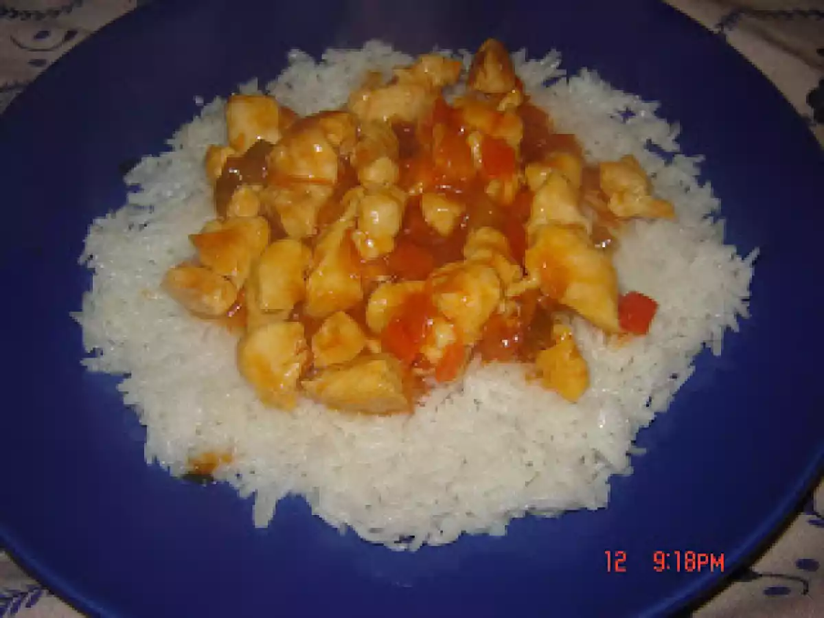 Arroz Basmati com Frango Agridoce