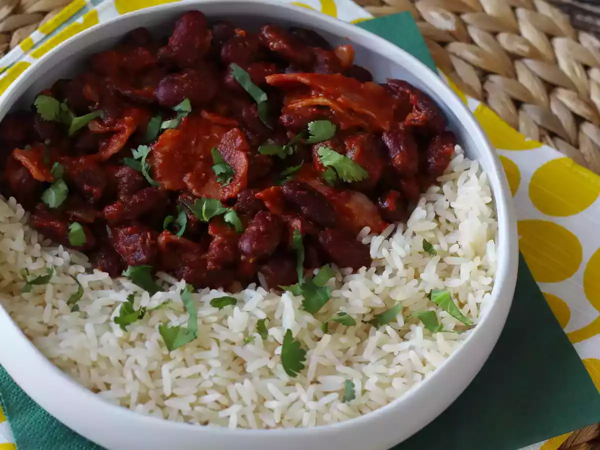 Arroz com feijão e bacon defumado - foto 2